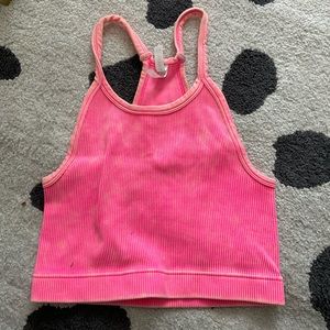 Pink tank top cropped
